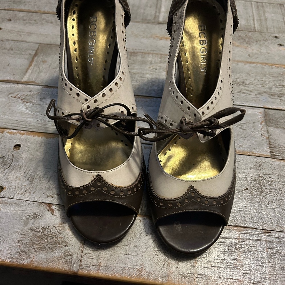 BCBGirls Two-Tone Lace-Up Heels